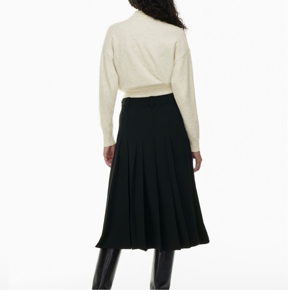 029 WILFRED Women's Lorin Cowl Neck Waist-Tie Sweater - Light Birch, Small - Picture 9 of 11